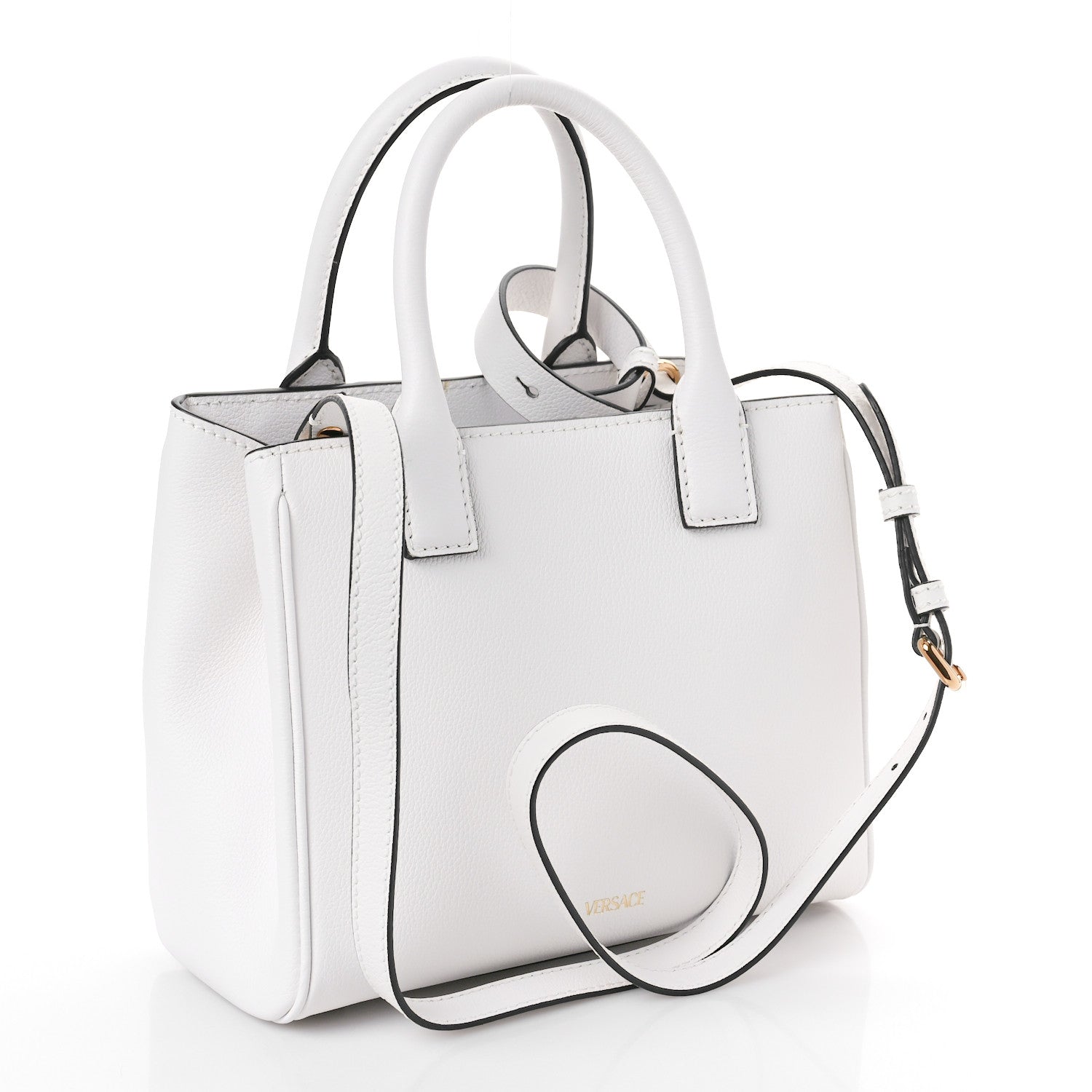 Versace Grained Calfskin Small La Medusa Chain Tote White 3 of 9