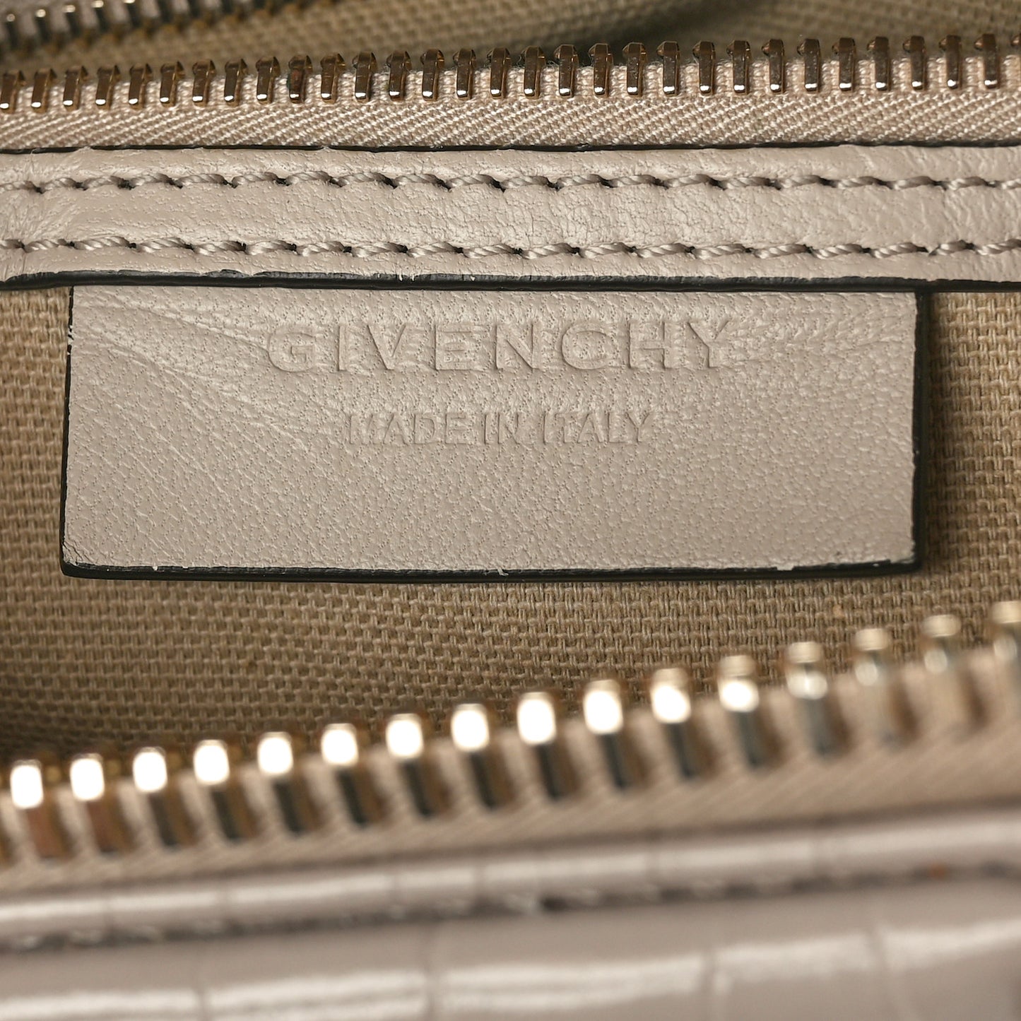 Calfskin Crocodile Embossed Mini Antigona Dune