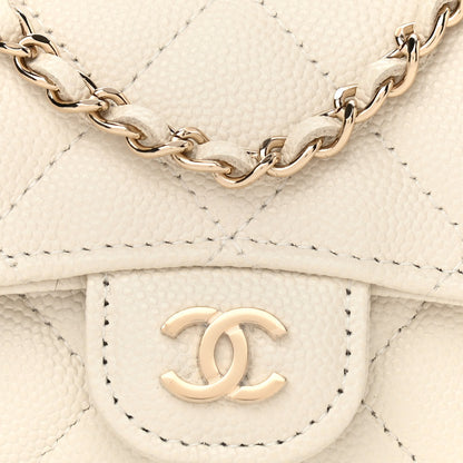 Chanel Caviar Quilted Mini Chain Belt Bag White 9 of 12