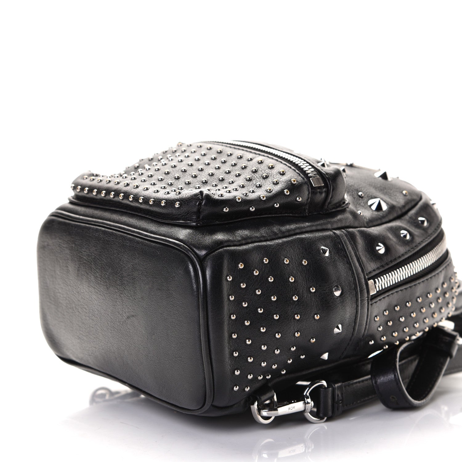 MCM Calfskin Stud X-Mini Stark Bebe Boo Backpack Black 6 of 6