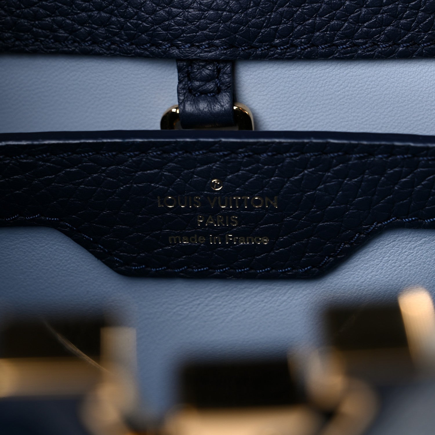 Louis Vuitton Taurillon Denim Capucines BB Navy Blue 6 of 8