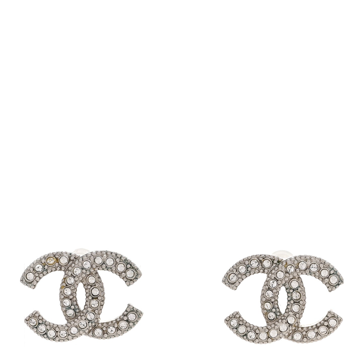 Crystal CC Earrings Silver