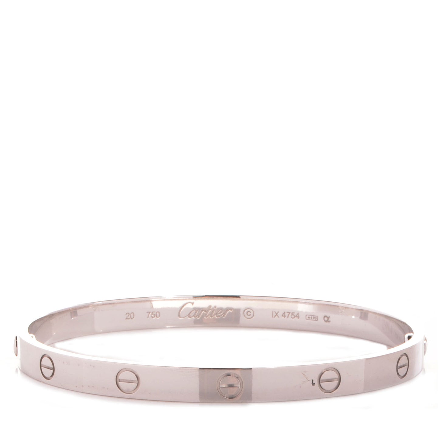 18K White Gold LOVE Bracelet 20