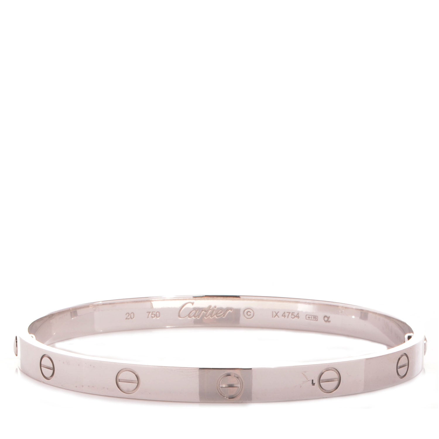 Cartier 18K White Gold LOVE Bracelet 20 1 of 5
