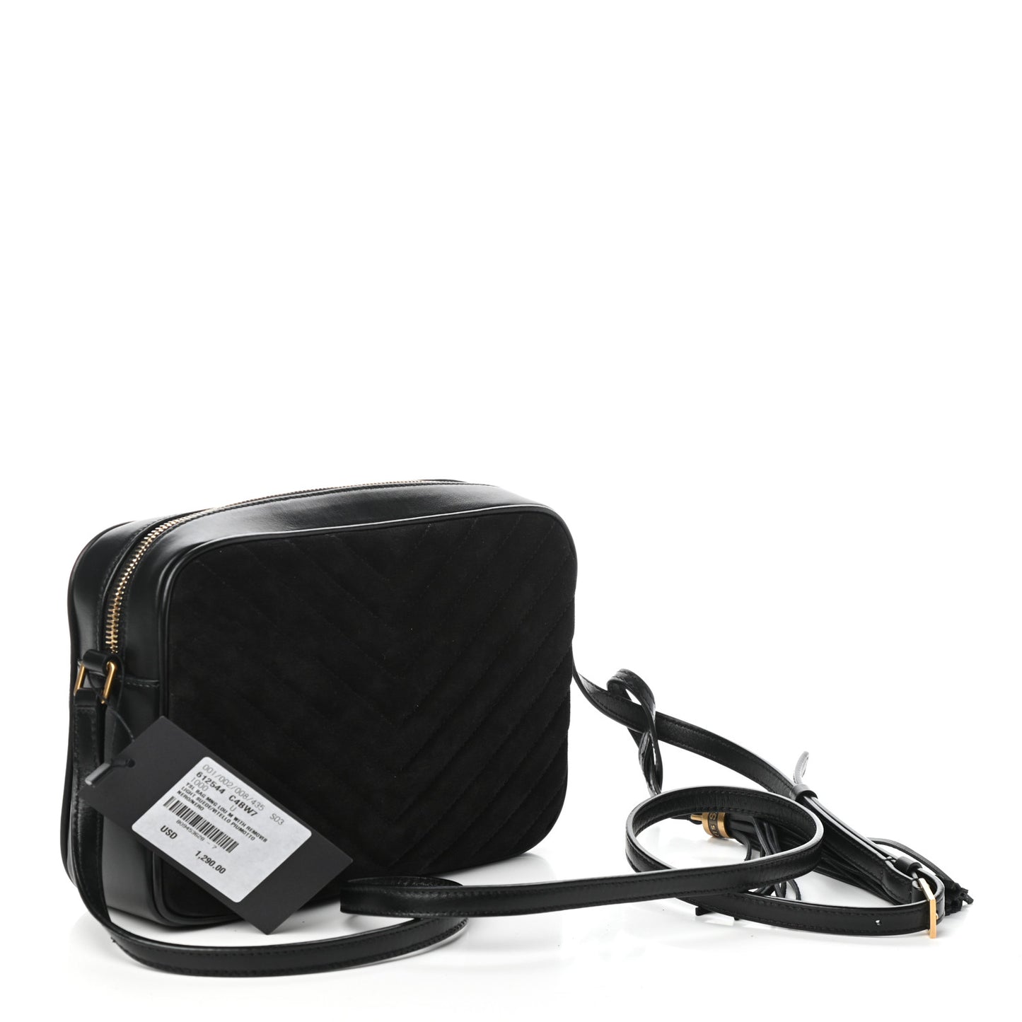 Suede Calfskin Monogram Lou Camera Bag Black