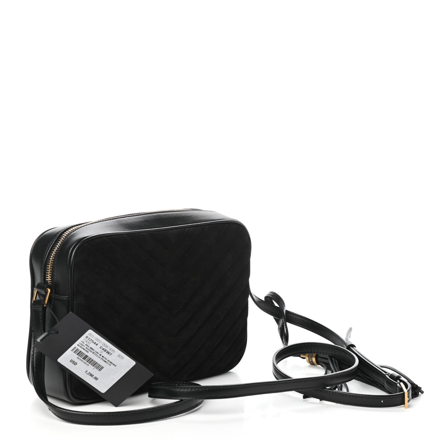 Saint Laurent Suede Calfskin Monogram Lou Camera Bag Black 3 of 9