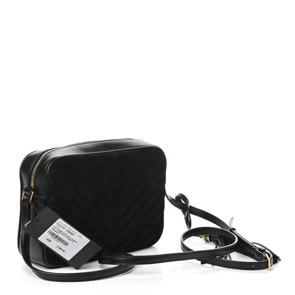 Saint Laurent Suede Calfskin Monogram Lou Camera Bag Black 3 of 9