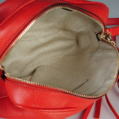 Gucci Pebbled Calfskin Small Soho Disco Bag Tabasco Red 5 of 7