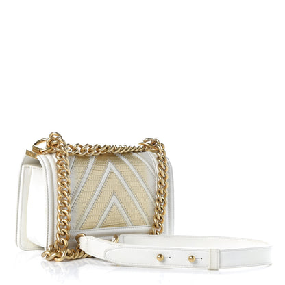 Chanel Lizard Chevron Small Boy Flap White Gold 3 of 11