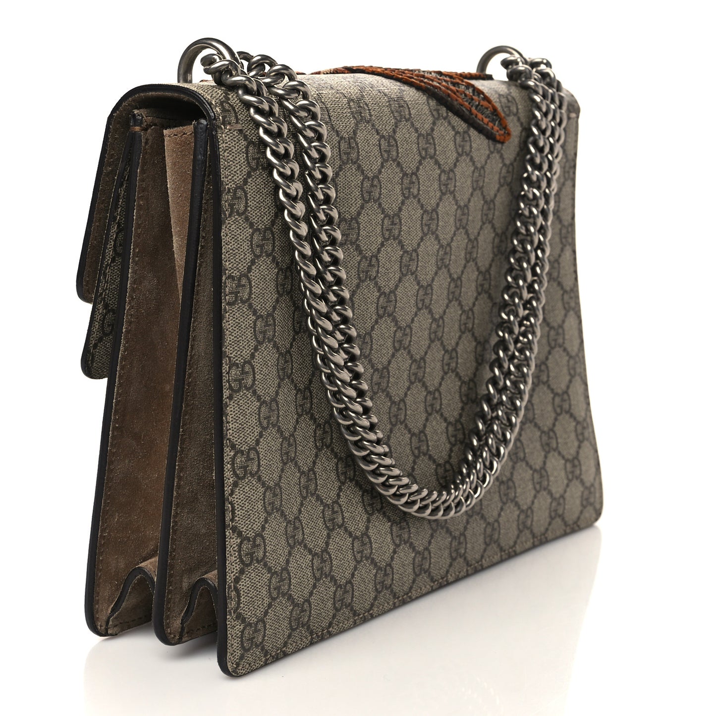 GG Supreme Monogram Bee Embroidered Medium Dionysus Shoulder Bag Taupe