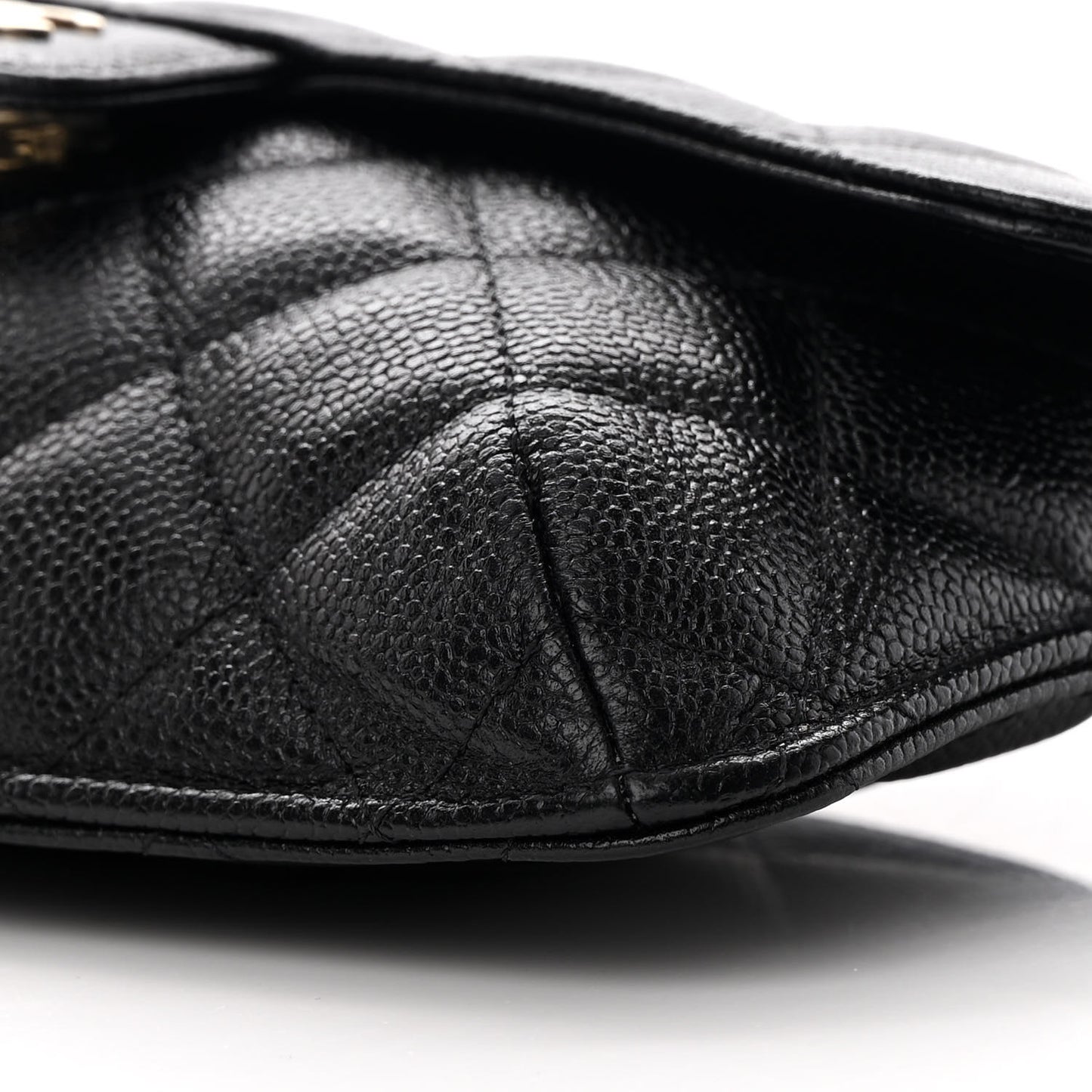 Caviar Fabric Quilted Foldable Tote With Chain Black Multicolor