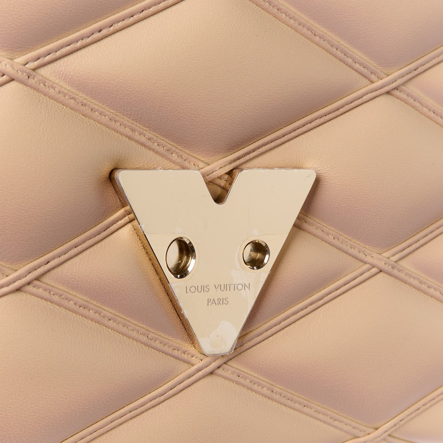 Lambskin Malletage Top Handle GO-14 MM Beige Rose