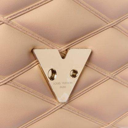 Louis Vuitton Lambskin Malletage Top Handle GO-14 MM Beige Rose 8 of 11