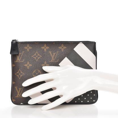 Louis Vuitton Monogram Stripes Pochette Plate PM 2 of 7