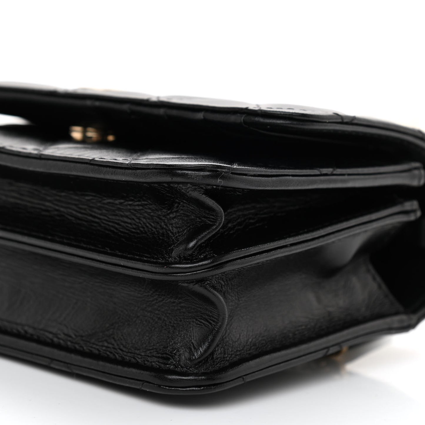 Calfskin Quilted Mini Maxi Pearls Wallet On Chain WOC Black