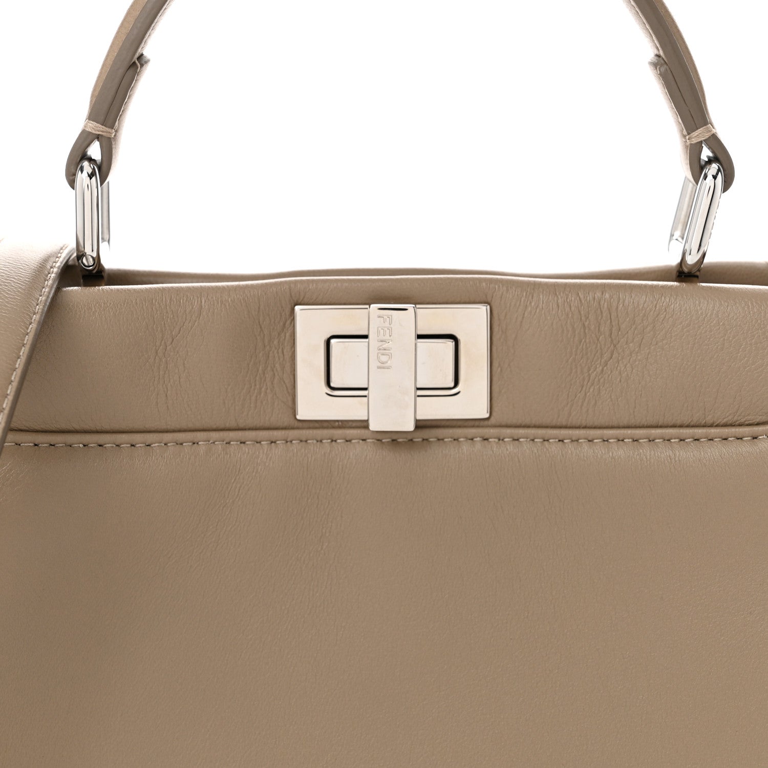 Fendi Nappa Mini Peekaboo Iconic Satchel Tortora 9 of 11