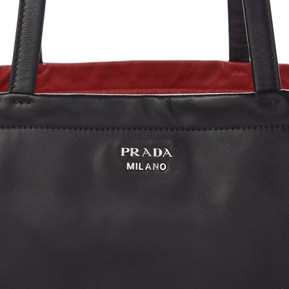 Prada Soft Calfskin Shopping Tote Black Fuoco 8 of 10