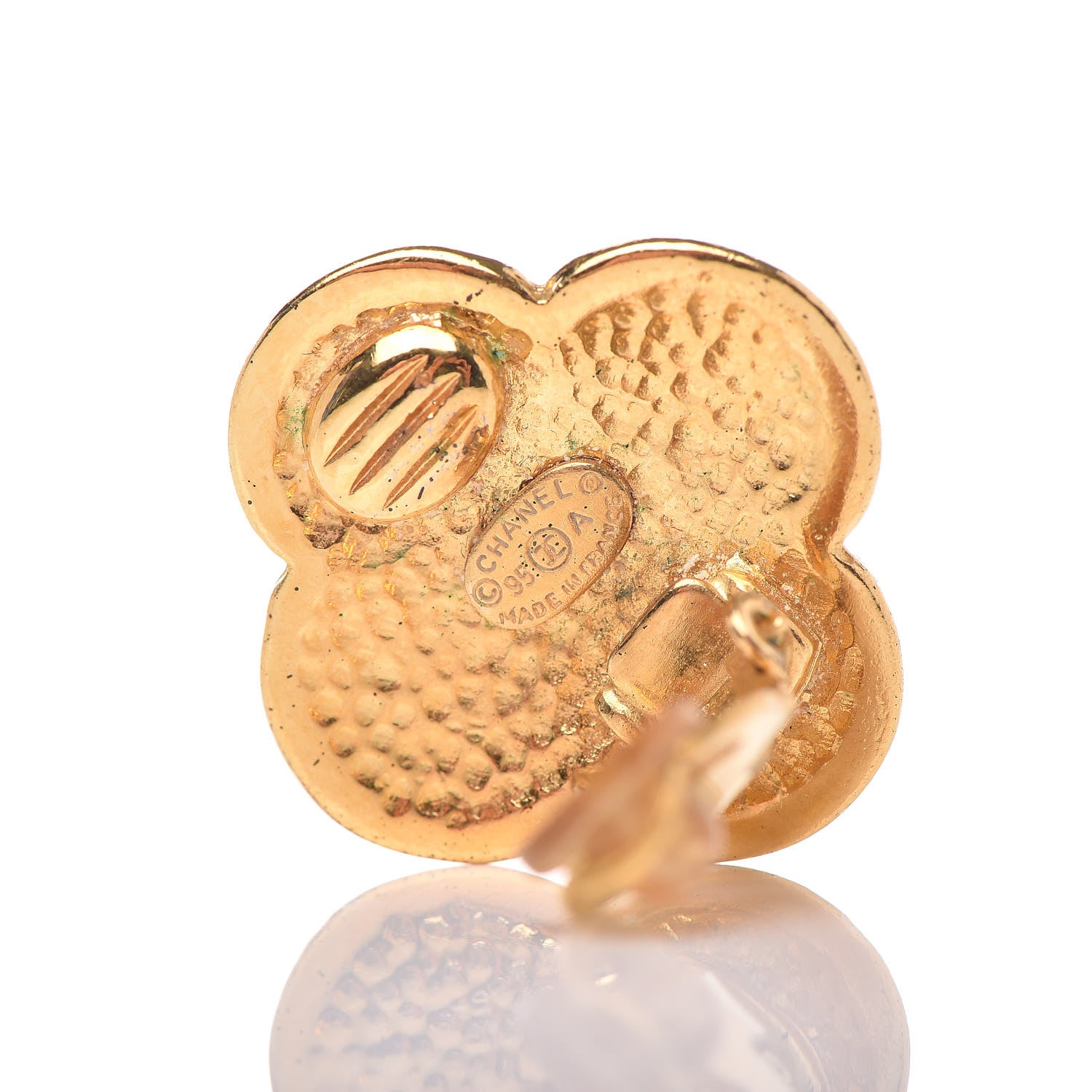 Chanel CC Clip On Earrings Gold 3 of 4