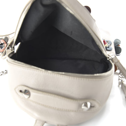 Fendi Vitello Dolce Flowerland Studded Mini Backpack Grigio Polvere Multicolor 4 of 13