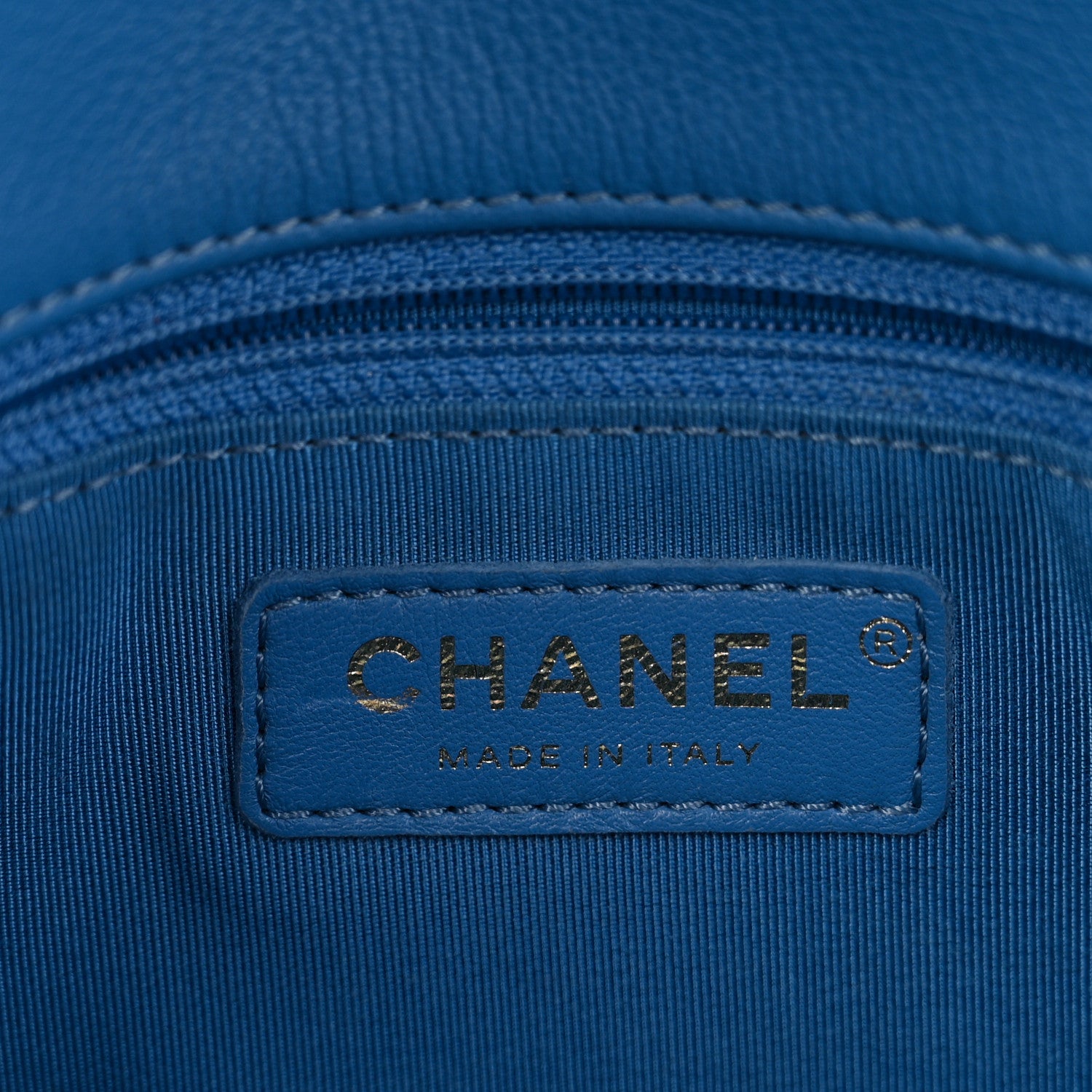 Chanel Grained Calfskin Medium Chevron Chic Top Handle Flap Blue 5 of 9