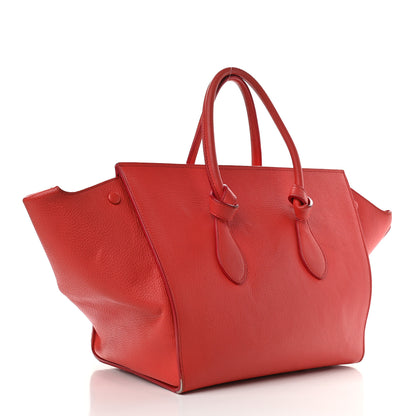 Celine Crisped Calfskin Medium Tie Knot Tote Vermillion 2 of 17