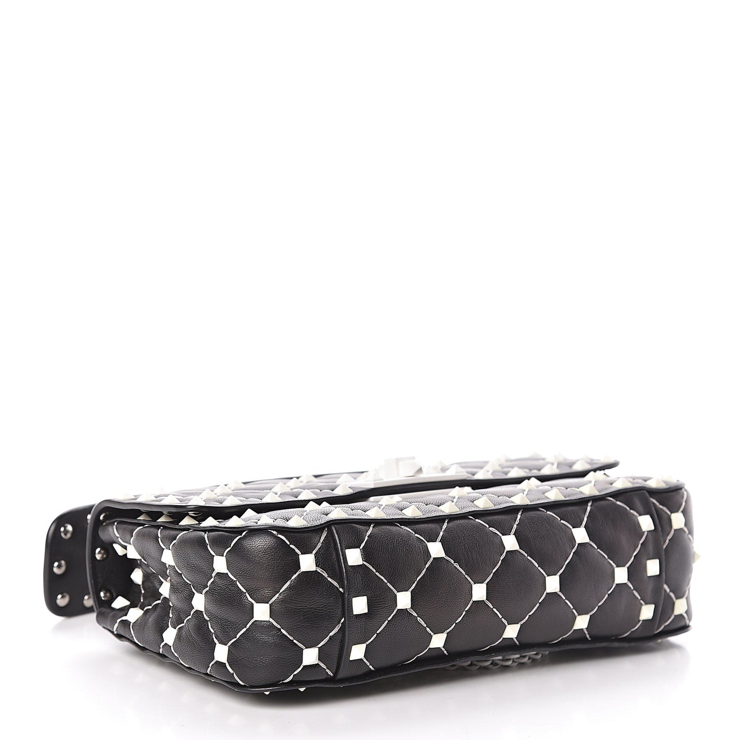 Lambskin Small Free Rockstud Spike Shoulder Bag Black