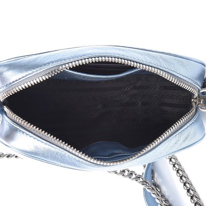 Prada Metallic Nappa Impunture Diagramme Crossbody Pervinca Mordore 5 of 6