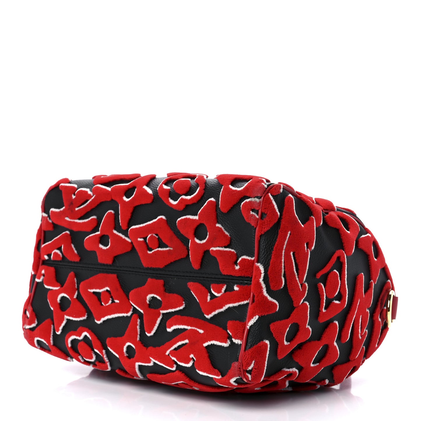 X UF Tufted Monogram Speedy Bandouliere 25 Black Red