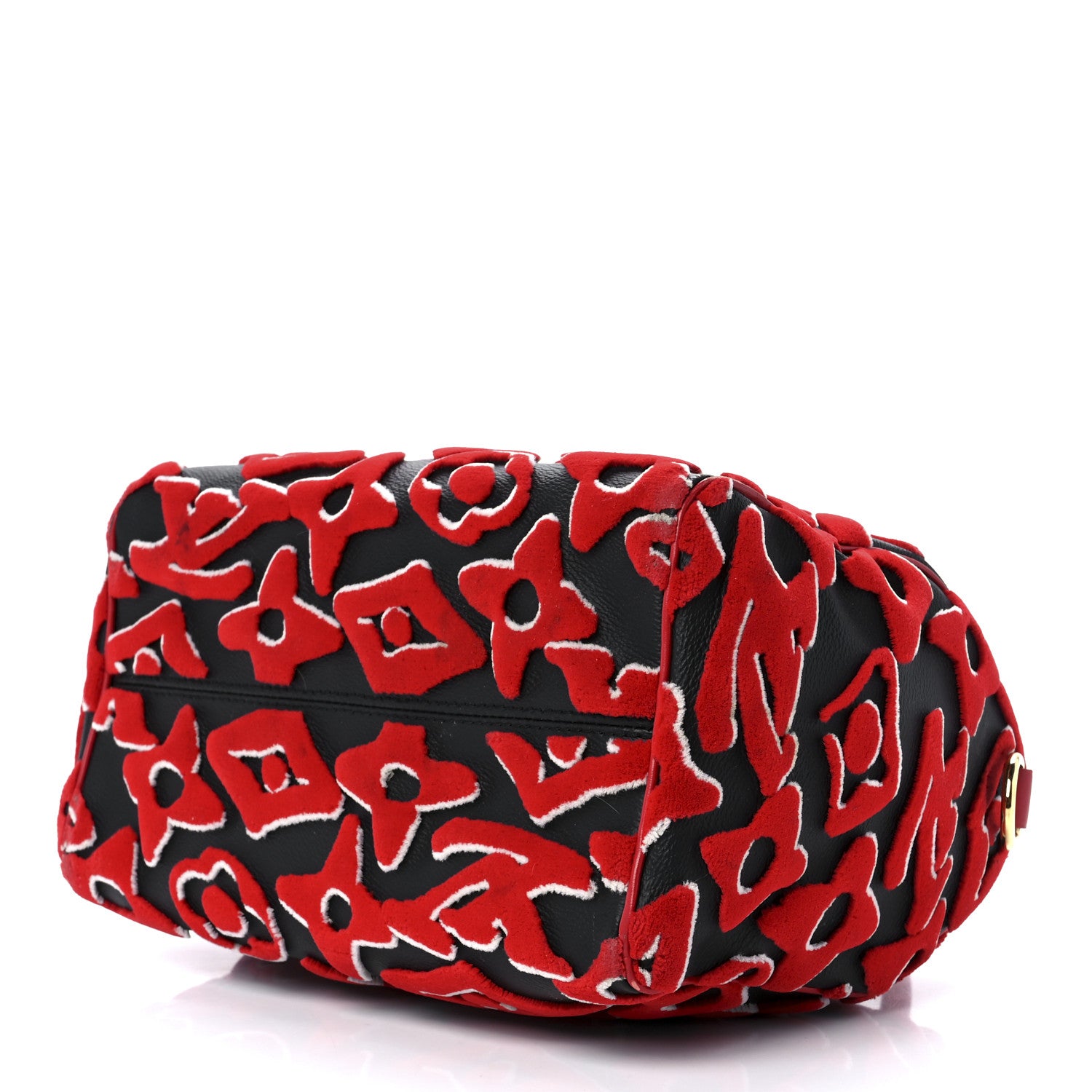 Louis Vuitton X UF Tufted Monogram Speedy Bandouliere 25 Black Red 9 of 12