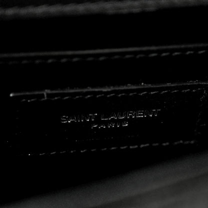 Saint Laurent Velvet Crystal Studded Monogram Small Kate Satchel Black 6 of 13