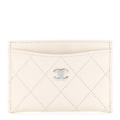 Chanel Caviar Quilted Card Holder White 1 of 8