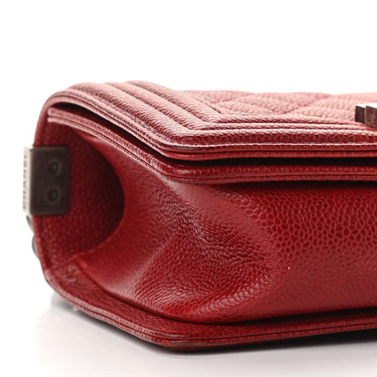 Chanel Caviar Quilted Small Boy Flap Dark Red 9 of 11