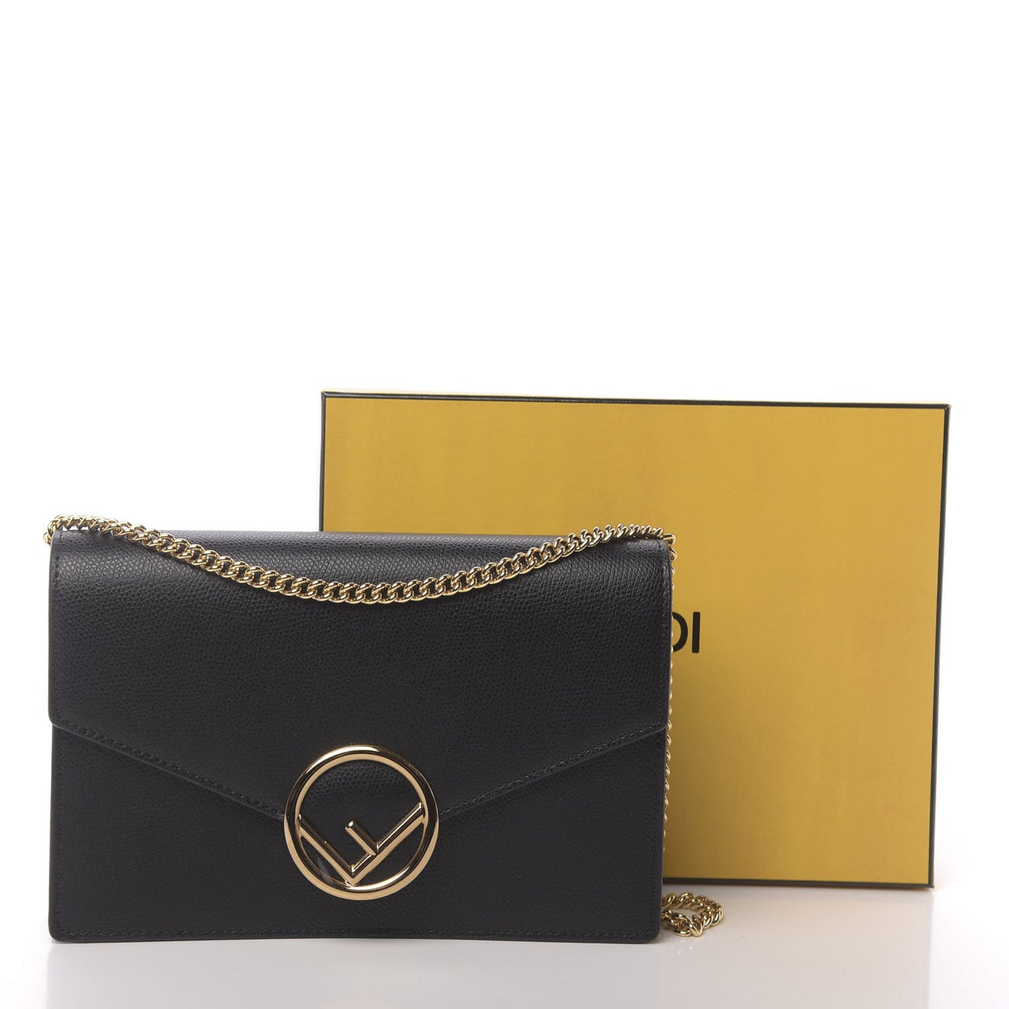 Vitello Cruise F is Fendi Medium Envelope Wallet on Chain Black