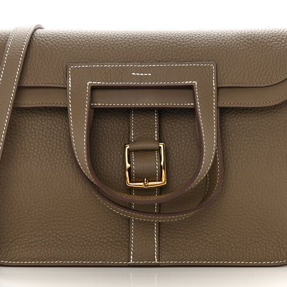Hermes Taurillon Clemence Halzan 31 GM Etoupe 8 of 12
