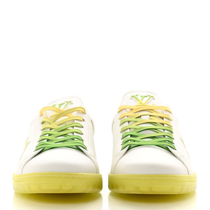 Louis Vuitton Calfskin Mens Luxembourg Samothrace Sneakers 8 White Yellow Green 2 of 7