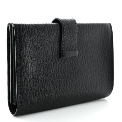 Hermes Chevre Mysore Bearn Card Holder Wallet Black 3 of 8