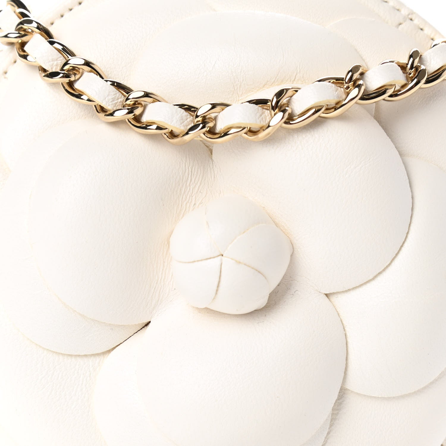 Chanel Lambskin Mini Camellia Bouquet Clutch With Chain White 8 of 11