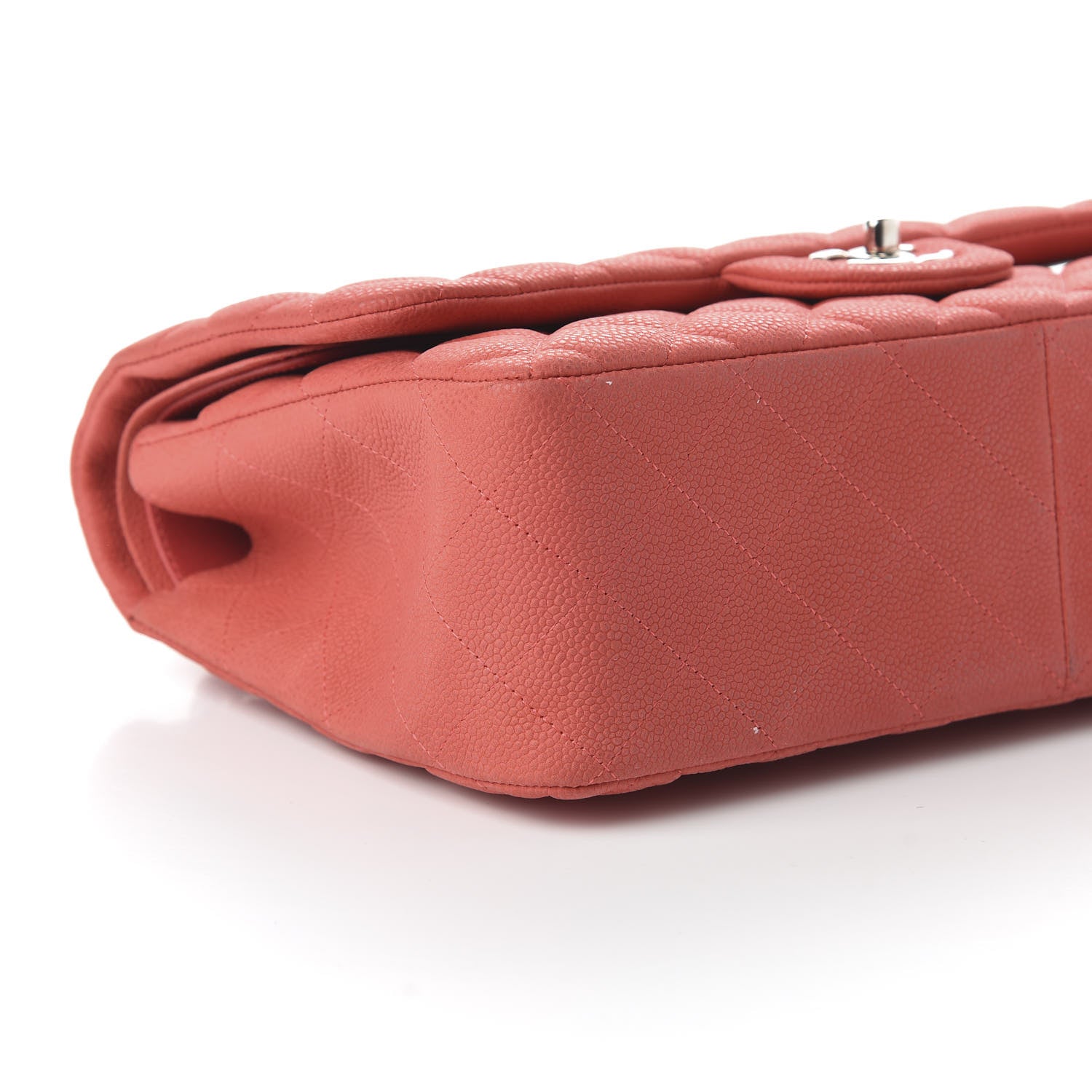 Chanel Iridescent Caviar Quilted Jumbo Double Flap Coral 6 of 11