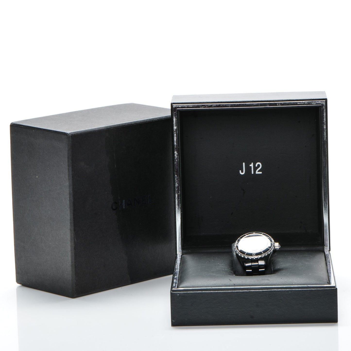 Stainless Steel Ceramic Diamond 33mm J12 Quartz Watch Black