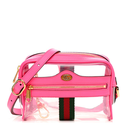 Gucci Vinyl Web Mini Ophidia Transparent Shoulder Bag Fluorescent Fuchsia 1 of 12