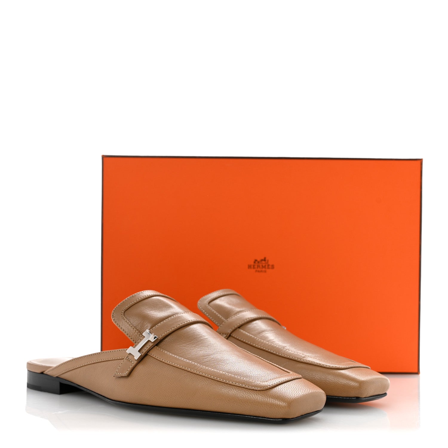 Hermes Goatskin Groupie Mules 40.5 Beige Argile 11 of 11