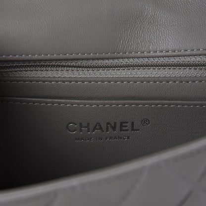 Chanel Lambskin Quilted Mini Rectangular Flap Grey 8 of 10