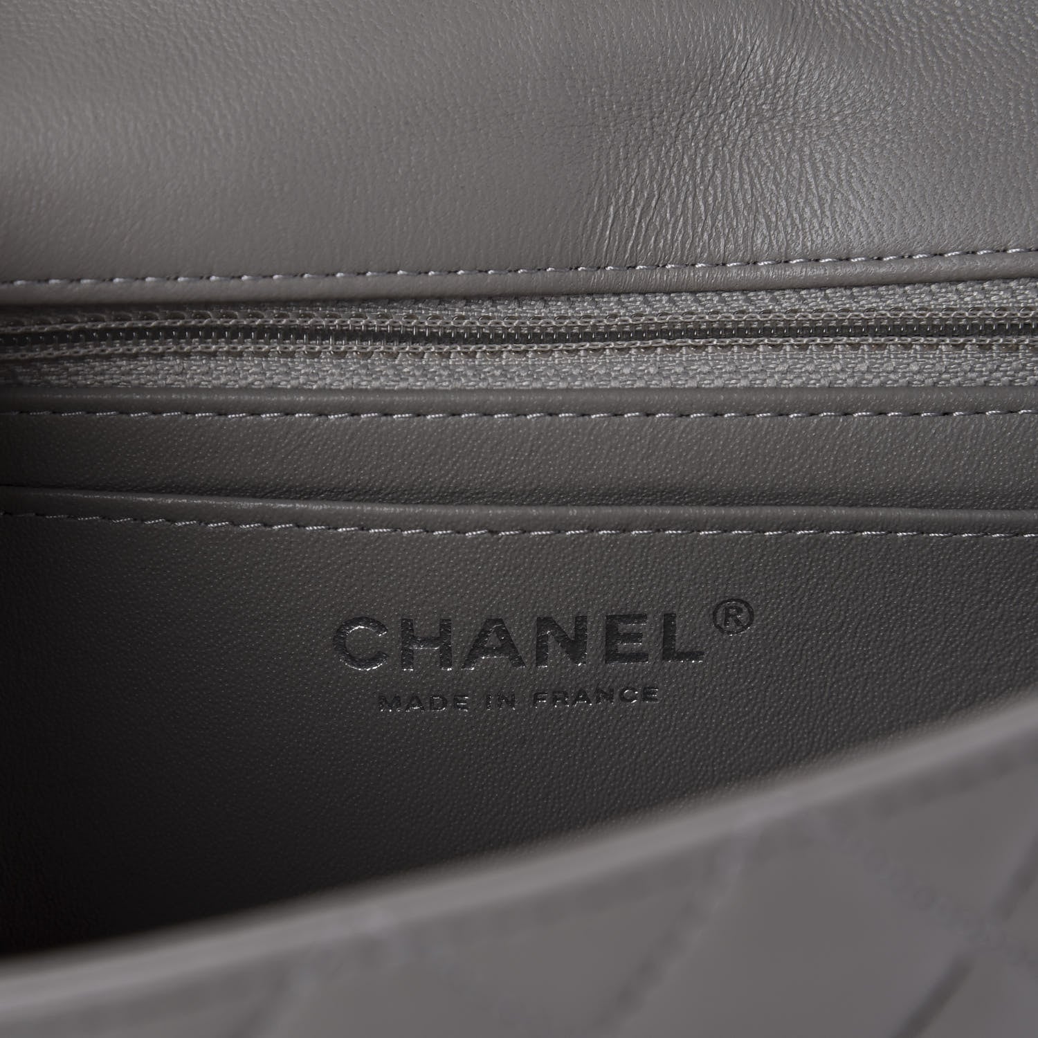 Chanel Lambskin Quilted Mini Rectangular Flap Grey 8 of 10
