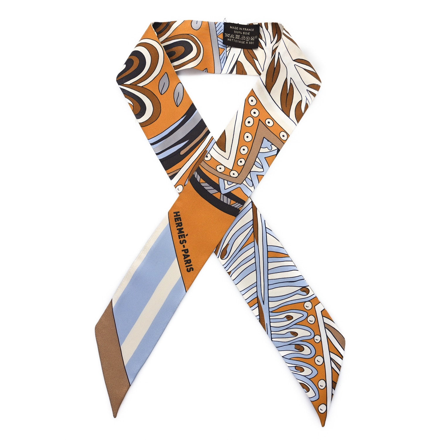 Hermes Silk Le Jardin de la Maharani Twilly Caramel Beige Ciel 2 of 3