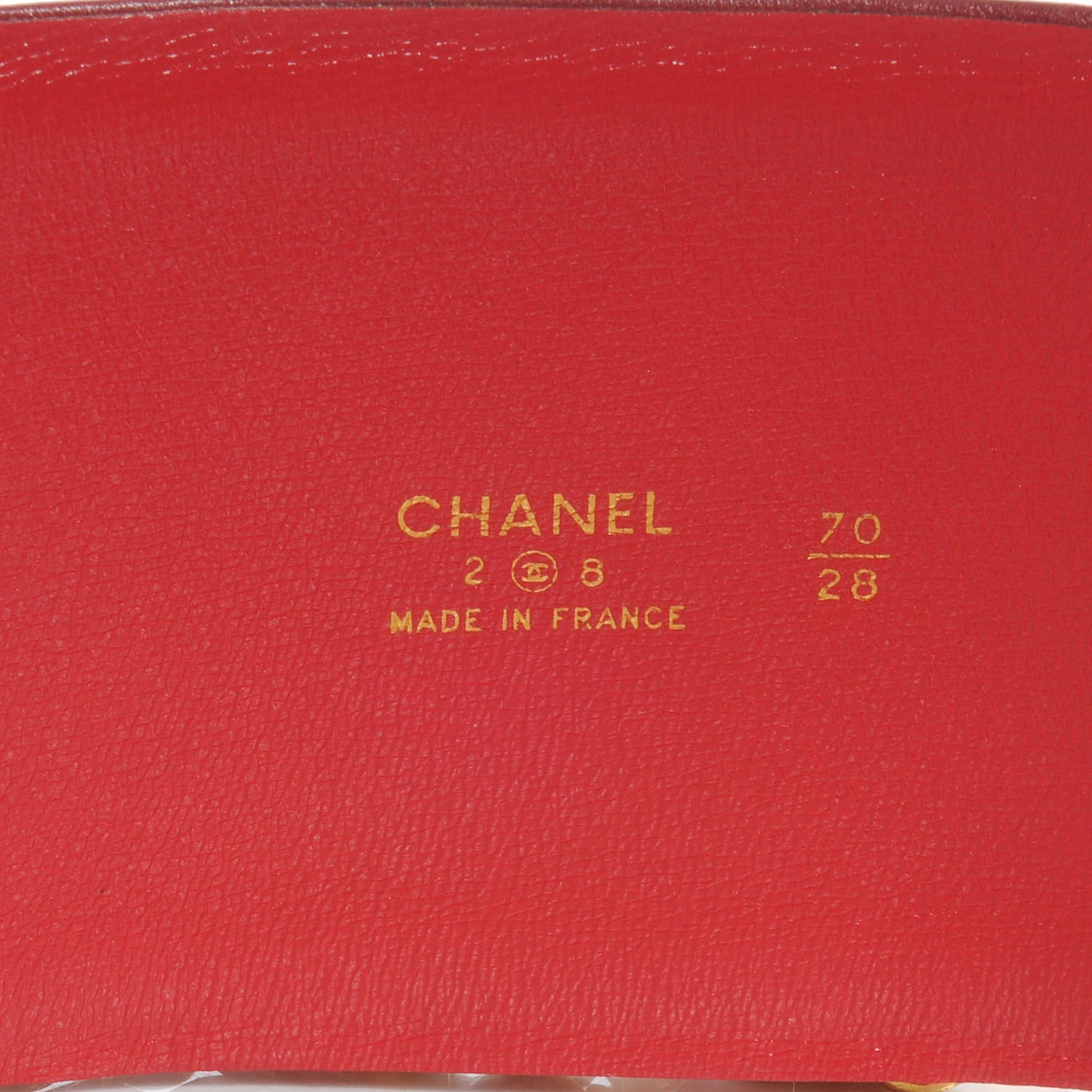 Chanel Leather Gold Chain Medallion Wide Belt 70 Red 3 of 5