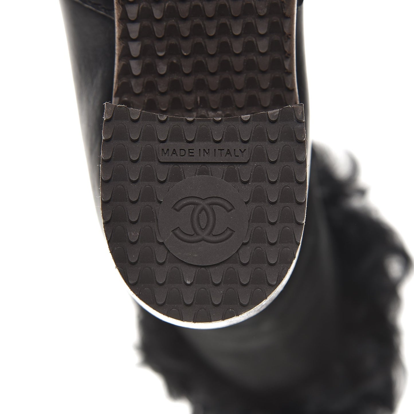 Shearling Suede Calfskin High Boots 35.5 Black