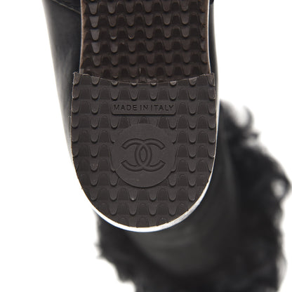 Chanel Shearling Suede Calfskin High Boots 35.5 Black 8 of 11