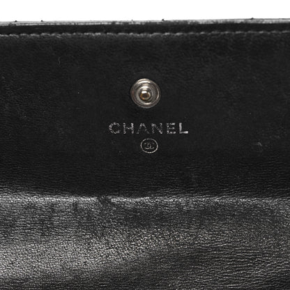 Chanel Lambskin Quilted Large Gusset Flap Wallet Black 5 of 12