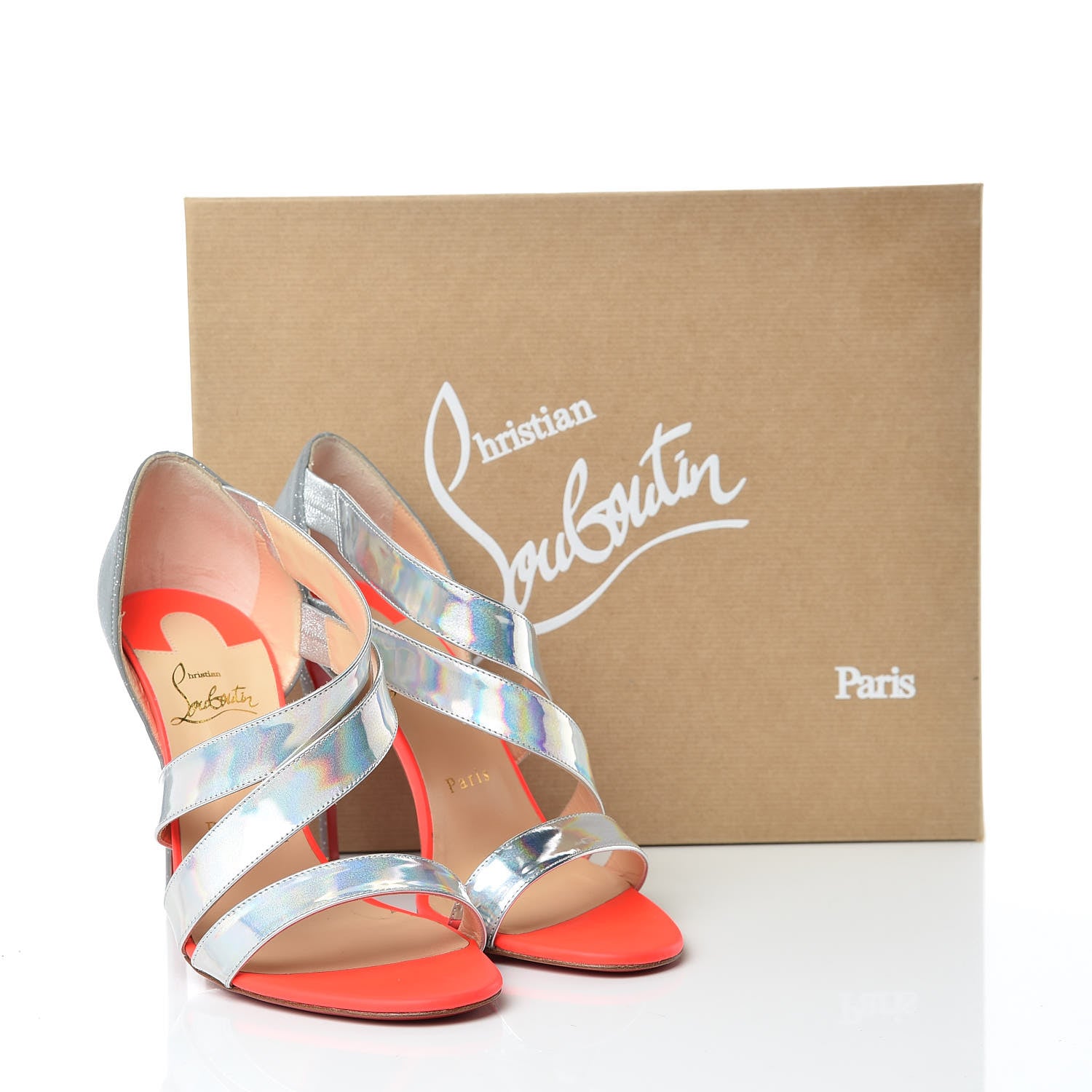 Christian Louboutin Specchio Tissu Reflex World Copine 100 Sandals 38 Multicolor 9 of 9