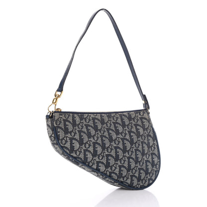 Christian Dior Monogram Mini Saddle Pochette Navy 3 of 8